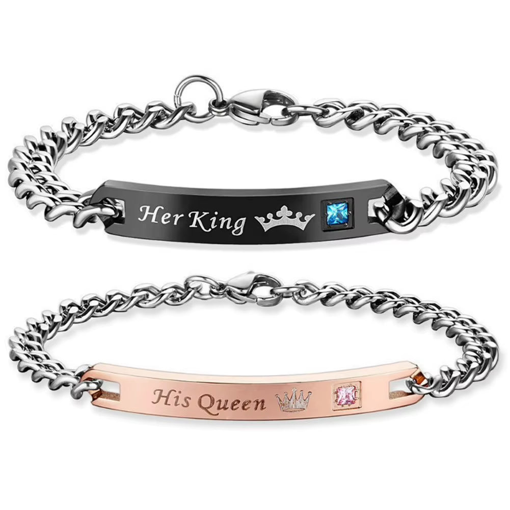 Promise Bracelets for Couples, Stainless Steel Relationship Matching Couples Bracelets