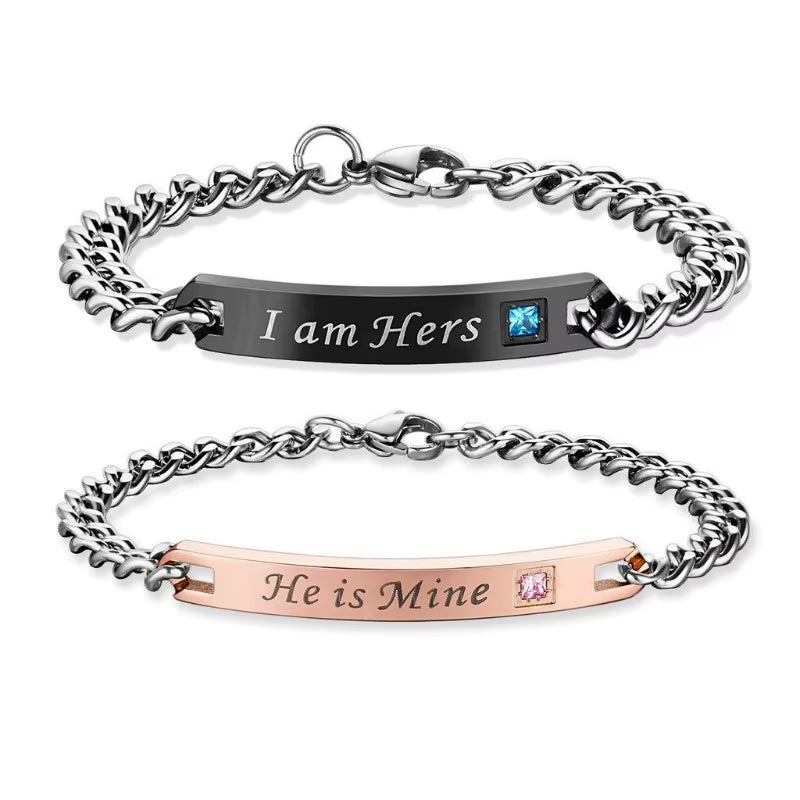 Promise Bracelets for Couples, Stainless Steel Relationship Matching Couples Bracelets