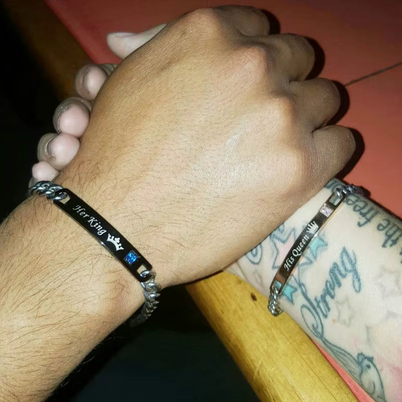 Promise Bracelets for Couples, Stainless Steel Relationship Matching Couples Bracelets