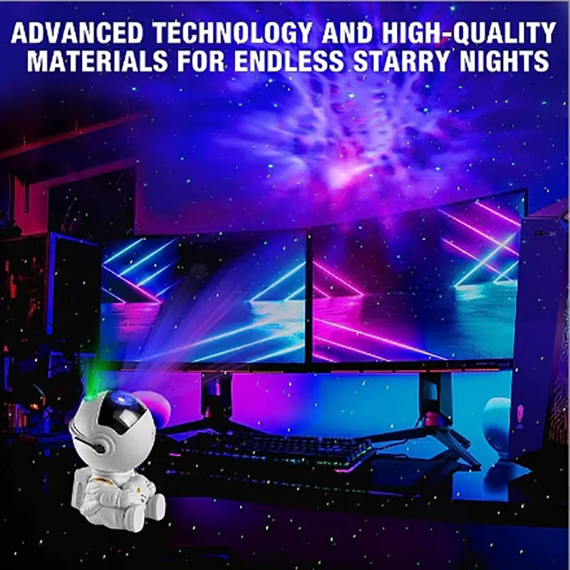 Mini Astronaut Star Projector Light and Nebula Water Ripple Bedroom Light